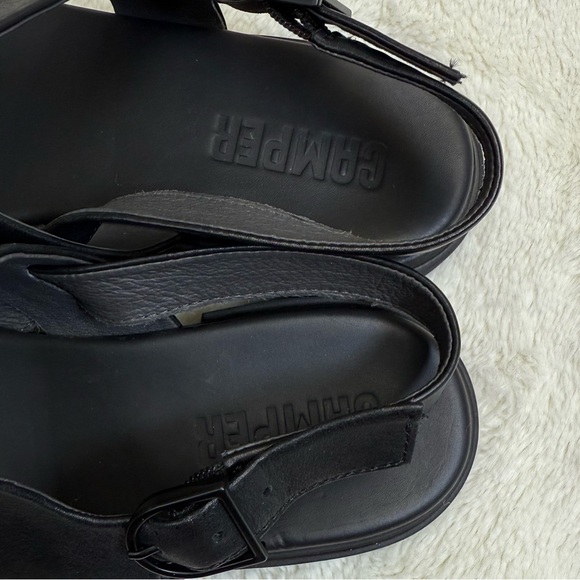 Camper Women’s Edy Black Leather Strappy Sandals Sz 38(7.5), Like New - Picture 6 of 9